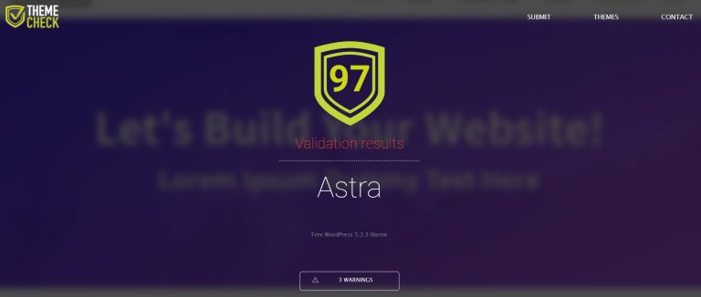 Thème Astra, premier retour 2 Astra Theme Check