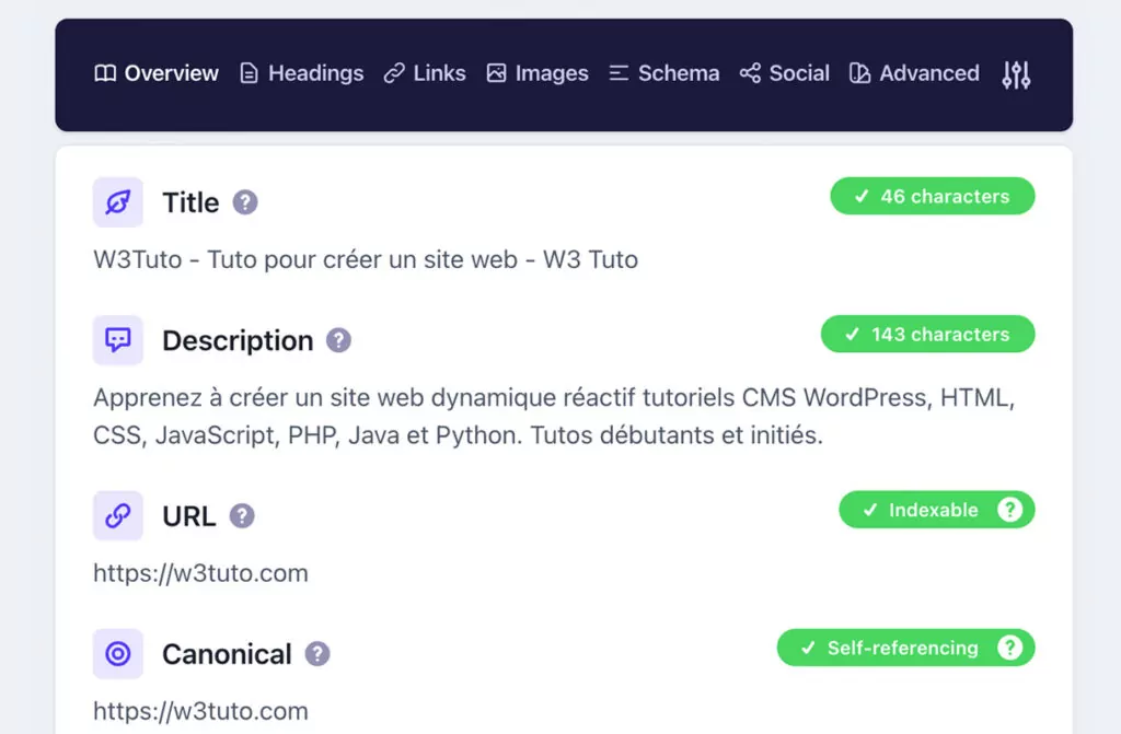 Detailed SEO extension