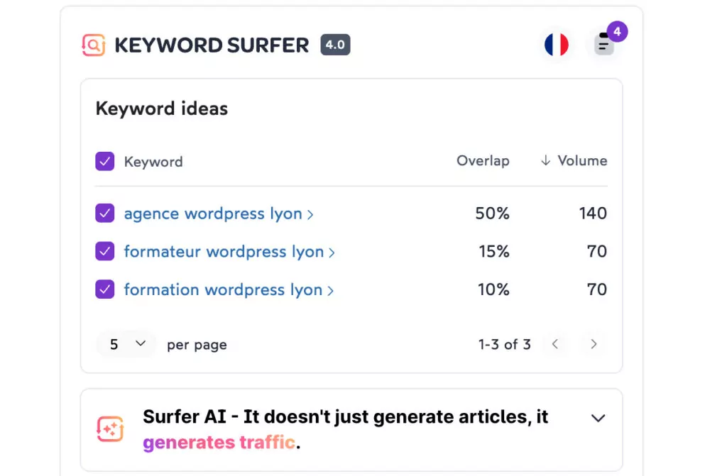 Extension SEO Keyword Surfer