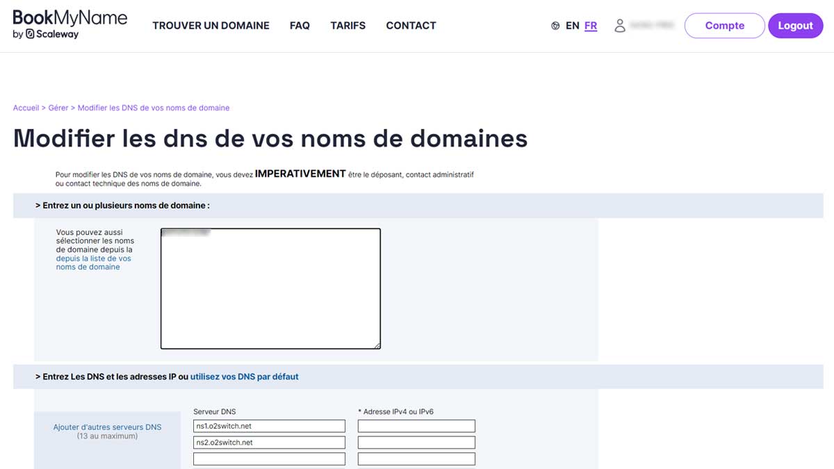 Comment faire pointer un nom de domaine vers votre hébergeur ? 31 BookMyName modifier les DNS de vos noms de domaines