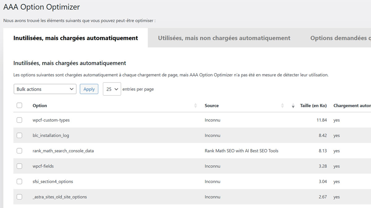 Comment j'ai dynamisé un site WordPress associatif 5 AAA Option Optimizer