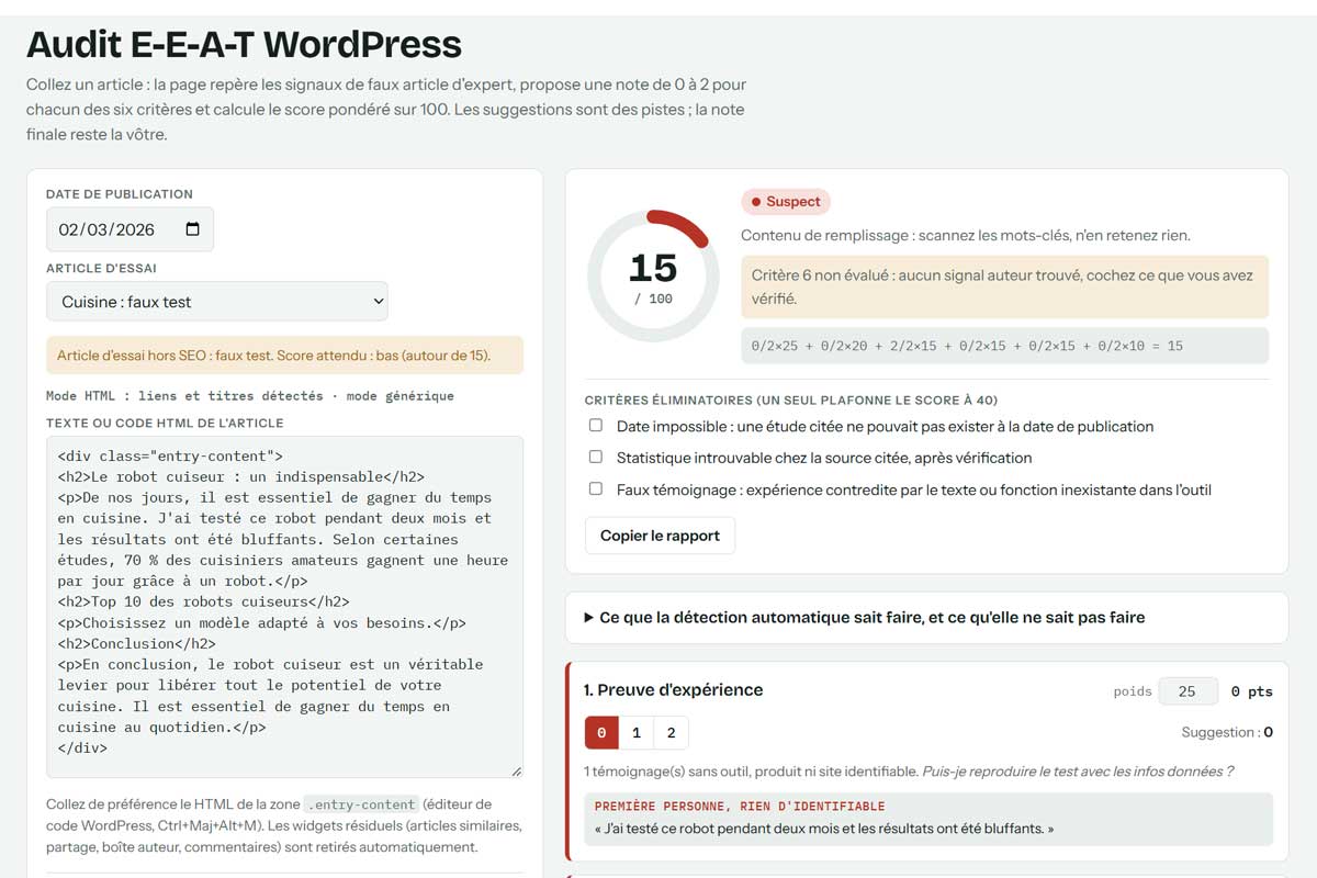 Grille d'audit E-E-A-T : repérer les faux articles d'experts 3 Audit EEAT editorial