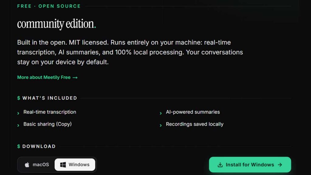 Meetily open source